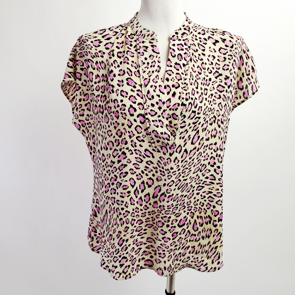 Marled medium leopard top